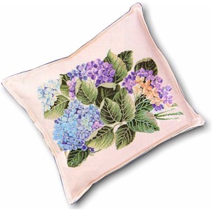 click here to view larger image of Hydrangea Pillow (counted cross stitch kit)