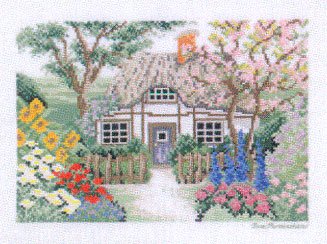 click here to view larger image of Cottage with Garden (counted cross stitch kit)